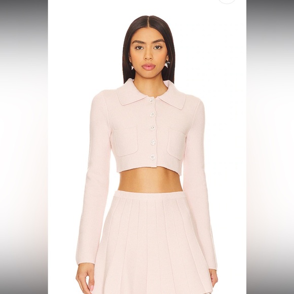 MAJORELLE Sweaters - MAJORELLE Solveig Cardigan in Light Pink